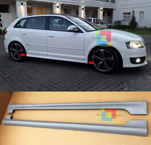 SIDE SKIRTS AUDI A3 8P 2005-2012 SPORTBACK LOOK S-LINE S3 .-. UNDER DOOR