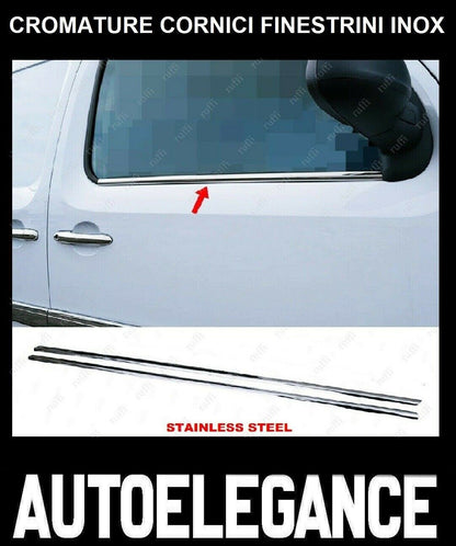 CROMATURA CORNICI FINESTRINI 2PZ MERCEDES CITAN VAN 2012+ INOX ADESIVO 0032 AUTOELEGANCERICAMBI