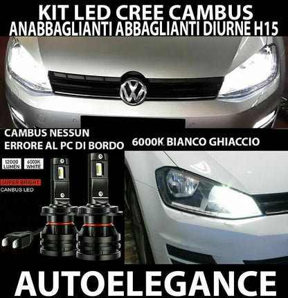 VW GOLF 7 2012-2015 LOW BEAM HIGH BEAM LED DAYTIME LIGHTS 16.000LM CAMBUS - 0032