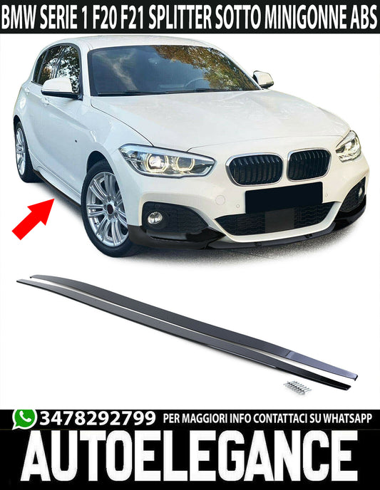 LAME SOTTO MINIGONNE LATERALI BMW SERIE 1 F20 F21 SOTTOPORTA M SPORT NERO LUCIDO