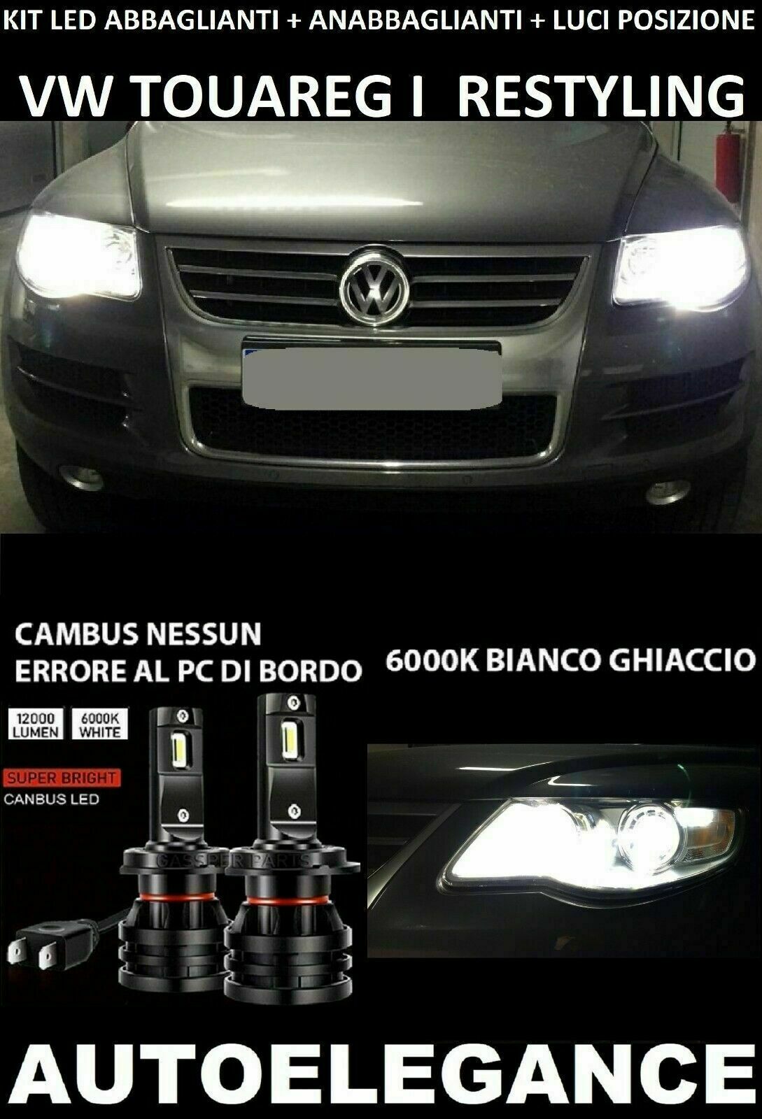 VW TOUAREG I LIFT LOW BEAM HIGH BEAM POSITIONS LED 16.000LM CAMBUS - 0032