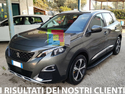 BLACK SIDE STEPS - PEUGEOT 3008 SUV 2016+ NON-SLIP DOOR PADS