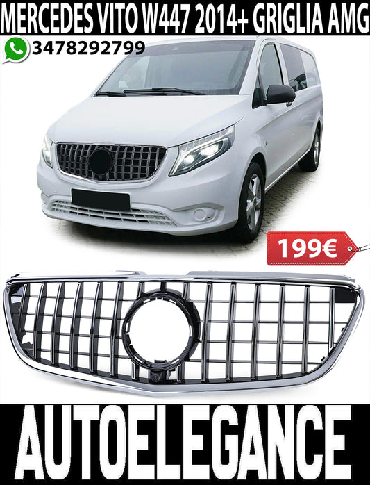 FRONT GRILLE MERCEDES VITO W447 2014+ MASK SATIN PROFILES ABS