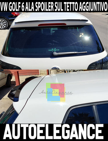VW GOLF 6 VI 2008-2012 SPOILER TETTO POSTERIORE AGGIUNTIVO SPORTIVO ABS NERO