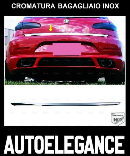 CROMATURA BAGAGLIAIO ALFA ROMEO 147 2000+ ACCIAIO INOX ADESIVO 0032 AUTOELEGANCERICAMBI