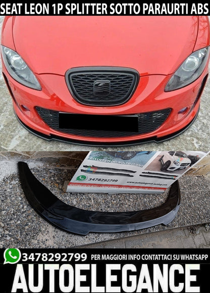 UNDER FRONT BUMPER SUITABLE FOR SEAT LEON 1P ABS SPORT BLACK LIP SPLITTER