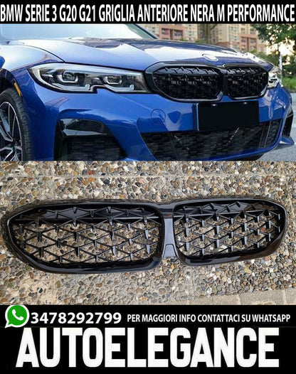 GRIGLIA ANTERIORE BMW SERIE 3 G20 G21 2018+ CALANDRE TOTAL BLACK M DESIGN