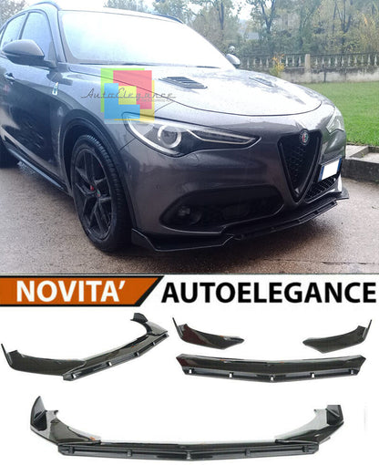 ALFA ROMEO STELVIO FRONT BUMPER SPLITTER BLADE GLOSSY BLACK RS LOOK