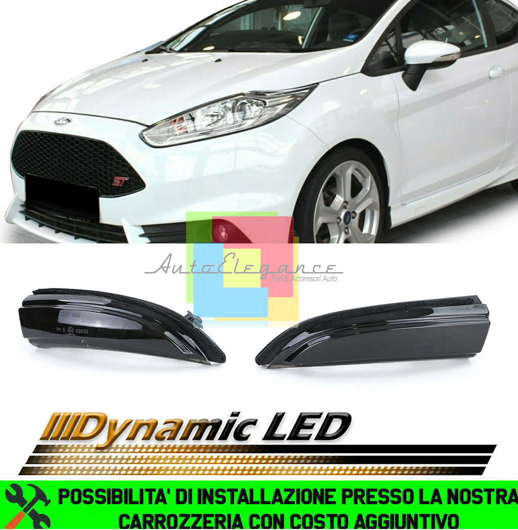 FORD FIESTA MK7 2008-2017 FRECCE LED DINAMICHE SPECCHI LATERALI LOOK FUME