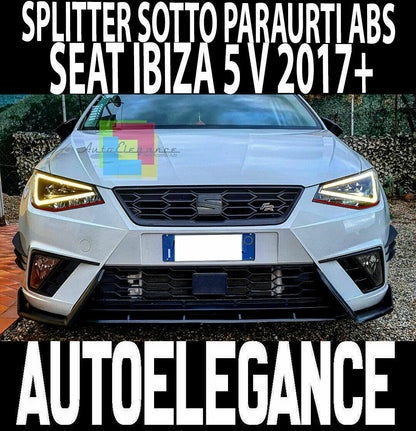 SEAT IBIZA 2017+ SPLITTER SOTTO PARAURTI ANTERIORE ABS FR SPORTIVO NERO LUC 0032