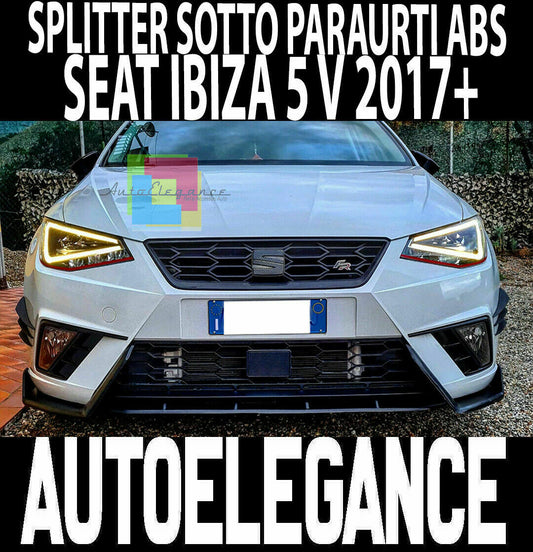 SEAT IBIZA 2017+ SPLITTER SOTTO PARAURTI ANTERIORE ABS FR SPORTIVO NERO LUC 0032