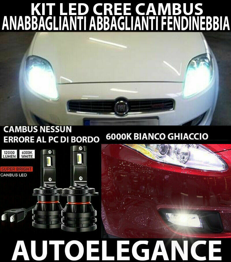 FIAT BRAVO II LOW BEAM HIGH BEAM FOG LIGHTS LED 16.000LM CAMBUS - 0032