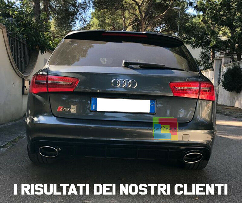 SOTTO PARAURTI + TERMINALI ACCIAIO PER AUDI A6 4G 2010-2014 DIFFUSORE DESIGN RS6