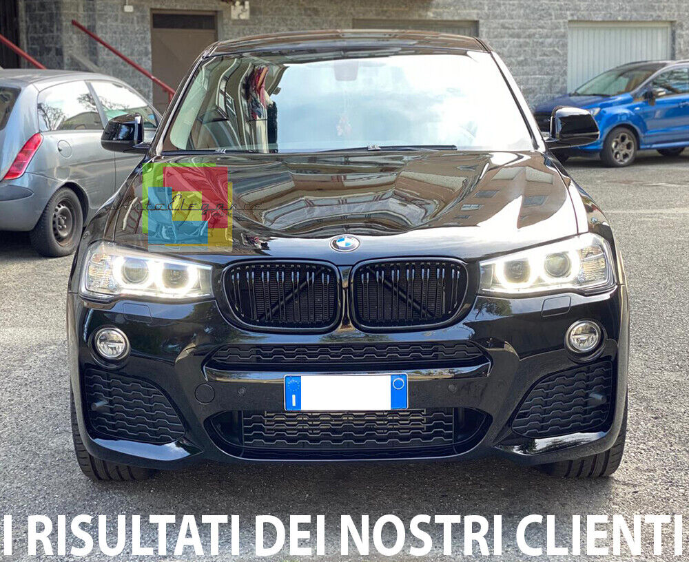 BMW X3 F25 X4 F26 2014+ GRIGLIA ANTERIORE NERA DOPPIA FASCIA - MASCHERINA LOOK M AUTOELEGANCERICAMBI