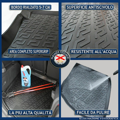 VASCA BAULE BAGAGLIAIO TAPPETO GOMMA SUPERGRIP VW POLO V 2009-2017 -AT-