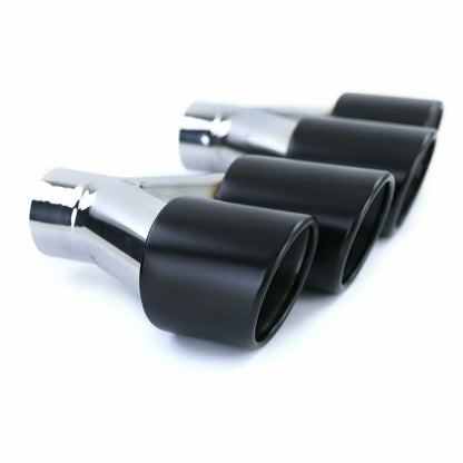 BMW SERIE 3 E90 E91 E92 E93 4x TERMINALI DI SCARICO ACCIAIO INOX NERI LOOK M3 AUTOELEGANCERICAMBI