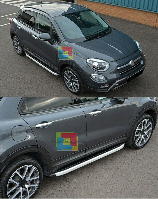 TOP QUALITY SIDE STEPS FOR FIAT 500X 2014 ONWARDS NON-SLIP DOOR PADS