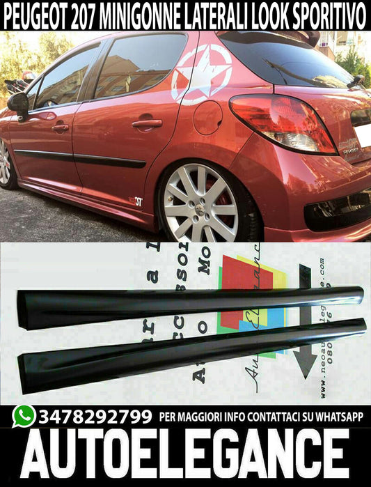 SPOILER SIDE SKIRTS FOR PEUGEOT 207 ABS SPORTY LOOK TUNING