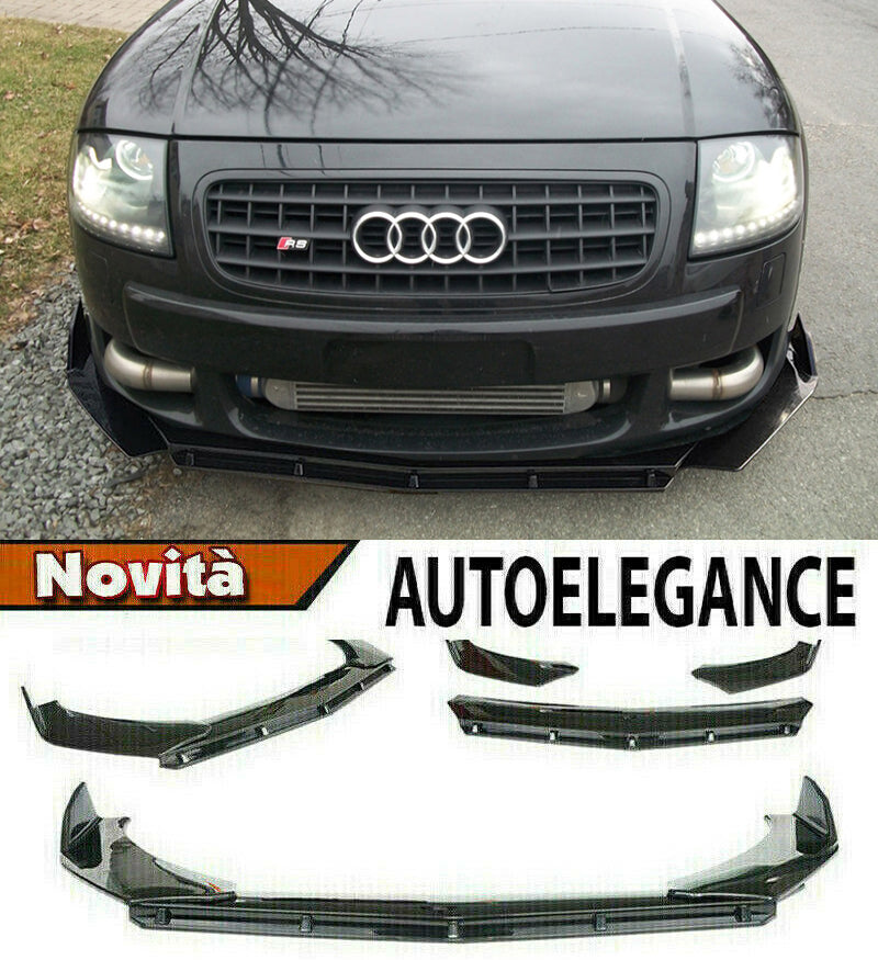 AUDI TT 8N SPLITTER SOTTO PARAURTI ANTERIORE NERO LUCIDO LOOK RS AUTOELEGANCERICAMBI