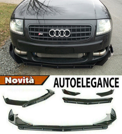 AUDI TT 8N SPLITTER SOTTO PARAURTI ANTERIORE NERO LUCIDO LOOK RS AUTOELEGANCERICAMBI