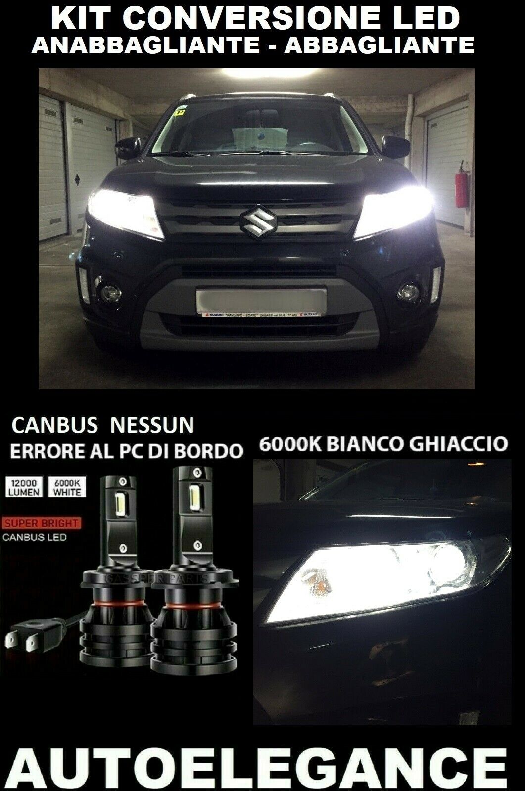 SUZUKI VITARA 3 KIT LOW BEAM HIGH BEAM LED 16.000LM CAMBUS 0032
