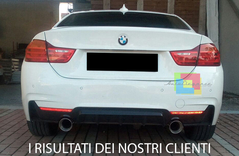 BMW SERIE 4 F32 F33 F36 2013+ SOTTO PARAURTI POSTERE DIFFUSORE IN ABS NERO LUCIDO AUTOELEGANCERICAMBI