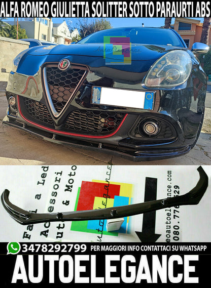 SPLITTER FOR ALFA ROMEO GIULIETTA 2010+ LIP SPOILER UNDER FRONT BUMPER ABS