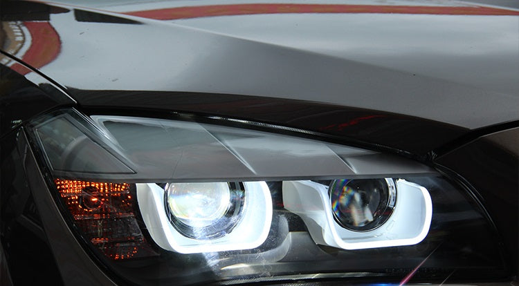 ANGEL EYES HEADLIGHTS BMW X1 E84 2009-2012 COMPLETE WITH LED KIT