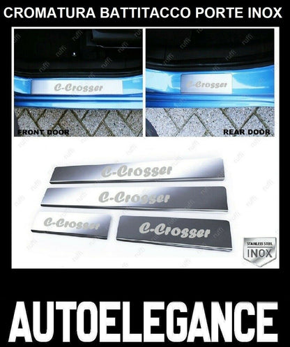CROMATURA BATTITACCO PORTE CITROEN C-CROSSER 2007+ ACCIAIO INOX ADESIVO 0032 AUTOELEGANCERICAMBI