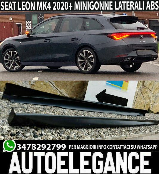 MINIGONNE LATERALI SOTTO PORTA SEAT LEON KL ST TOURER DESIGN CUPRA IN ABS