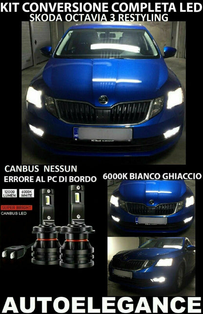SKODA OCTAVIA 3 FACELIFT LOW BEAM HIGH BEAM FOG LIGHTS LED CAMBUS - 0032