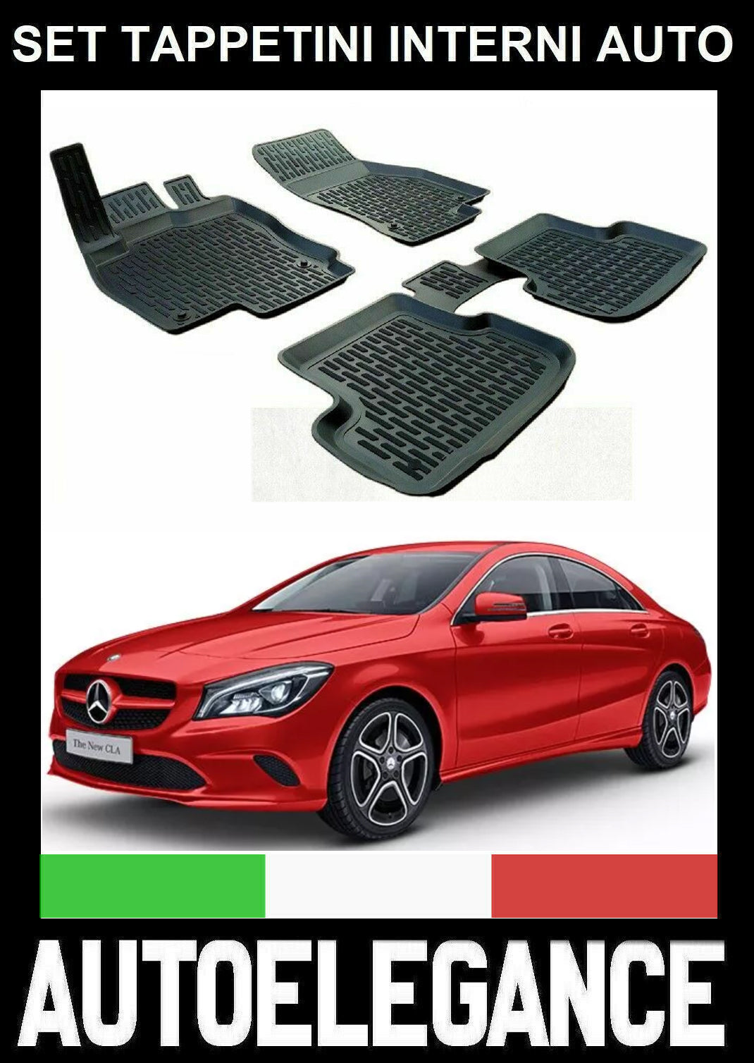 SET OF CUSTOM RUBBER CAR INTERIOR MATS FOR MERCEDES CLA W117 C117