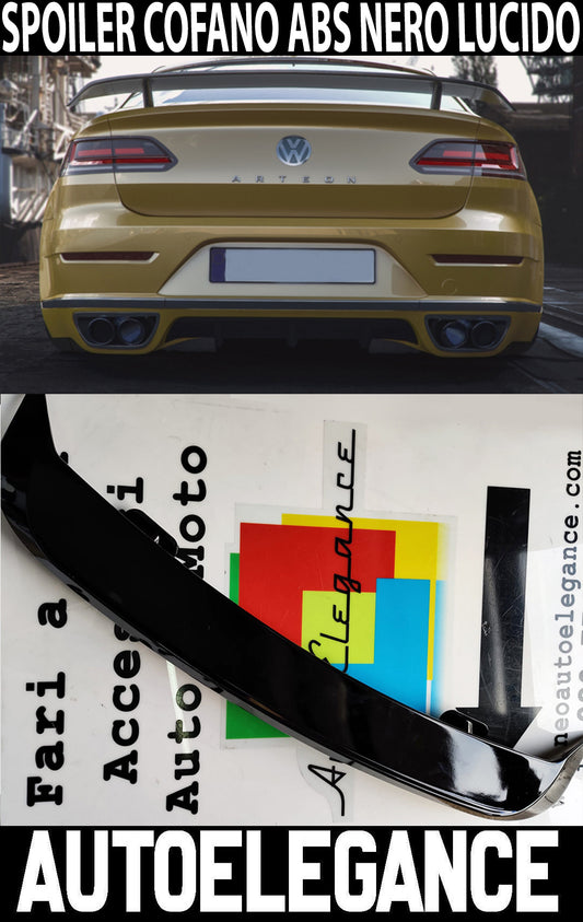 VW ARTEON 2017-2020 SPOILER POSTERIORE ALETTONE COFANO RLINE ABS NERO LUCIDO