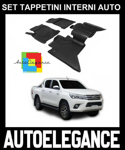 SET OF CUSTOM RUBBER CAR INTERIOR MATS TOYOTA HILUX 2015+ 0032