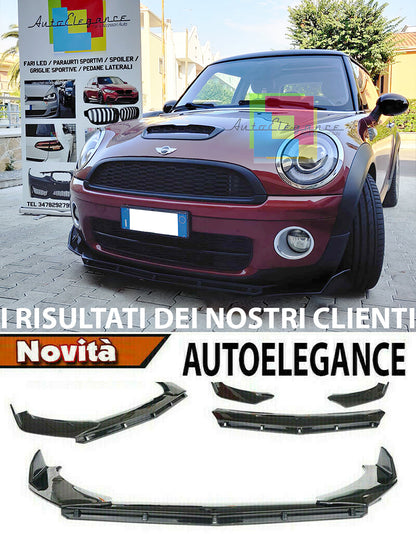 SPLITTER MINI R55 R56 R57 R58 R59 LIP GLOSS BLACK UNDER BUMPER ABS