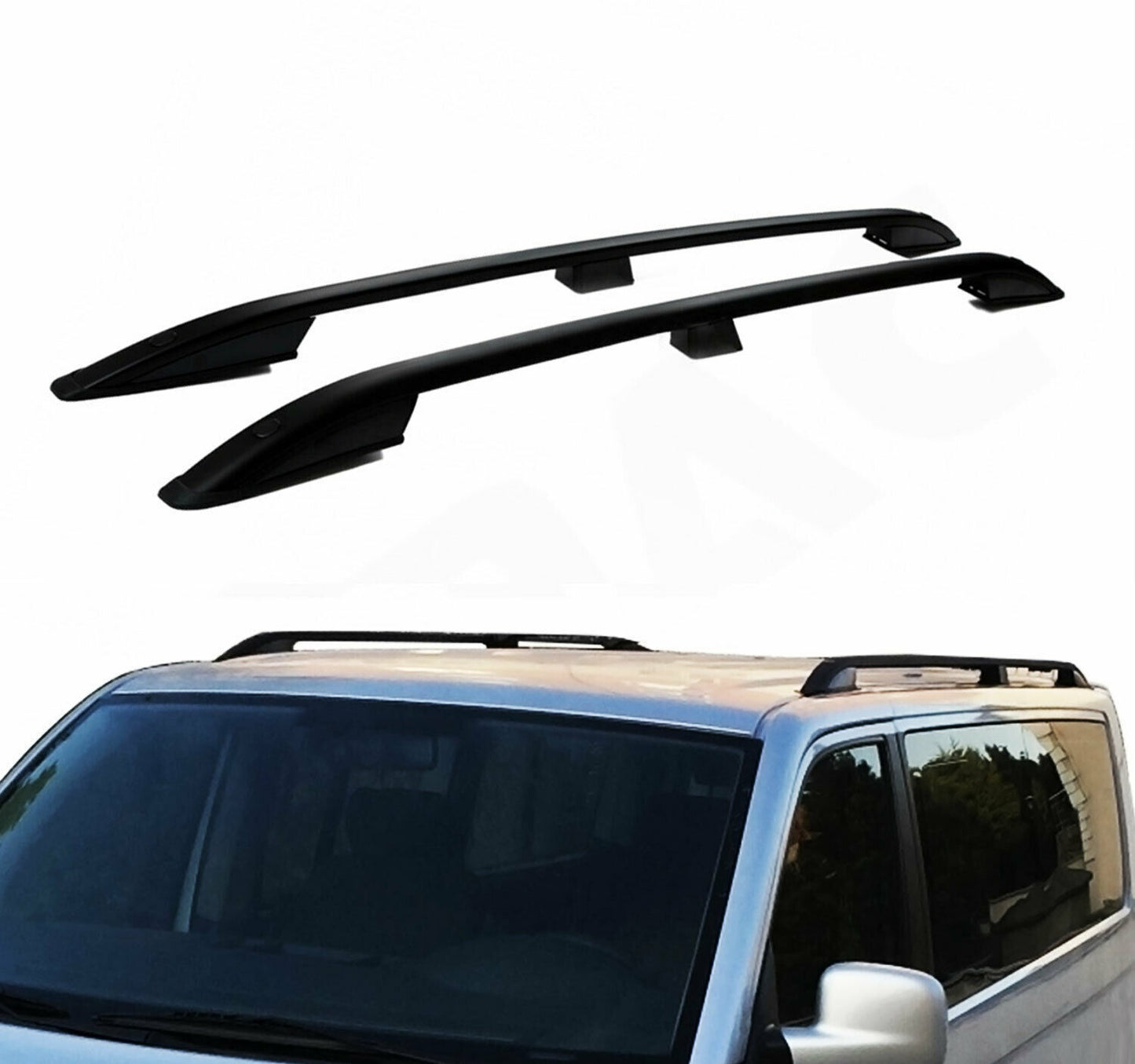 BARRE TETTO MANCORRENTI NERE IN ALLUMINIO VW T6 Multivan Caravelle dal 2015 in poi PASSO CORTO AUTOELEGANCERICAMBI