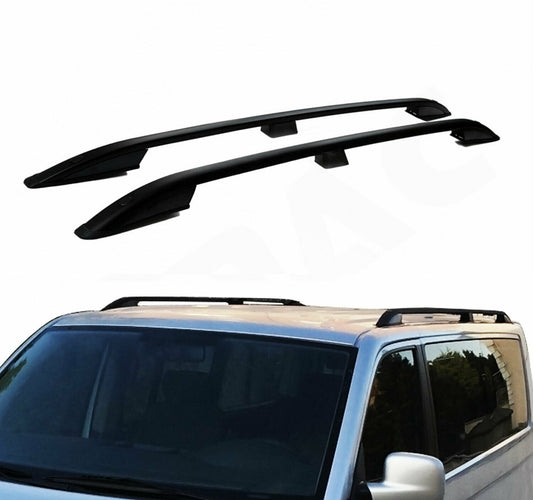 BARRE TETTO MANCORRENTI NERE IN ALLUMINIO VW T6 Multivan Caravelle dal 2015 in poi PASSO CORTO AUTOELEGANCERICAMBI