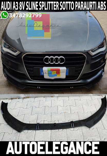 AUDI A3 8V SLINE ABS CARBON LOOK SPOILER UNDER BUMPER RS3 S3