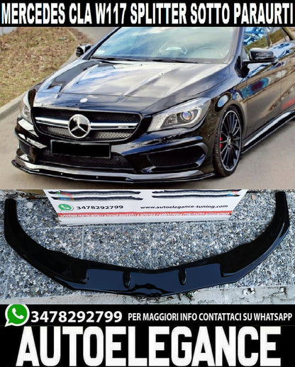 SPLITTER MERCEDES CLA W117 13-16 AMG UNDER FRONT BUMPER GLOSSY BLACK