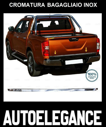 CROMATURA SOTTO BAGAGLIAIO NISSAN NAVARA NP300 D23 ACCIAIO INOX ADESIVO 0032 AUTOELEGANCERICAMBI