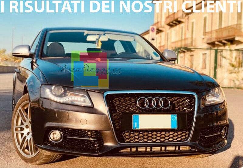 AUDI A4 B8 2008-2012 GRIGLIE FENDINEBBIA NERE DETTAGLI CROMATI DESIGN RS4 S4 AUTOELEGANCERICAMBI