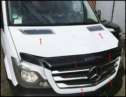 CROMATURA GRIGLIA + VENT. 5+2PZ MERCEDES SPRINTER W906 13-18 INOX ADESIVO 0032 AUTOELEGANCERICAMBI