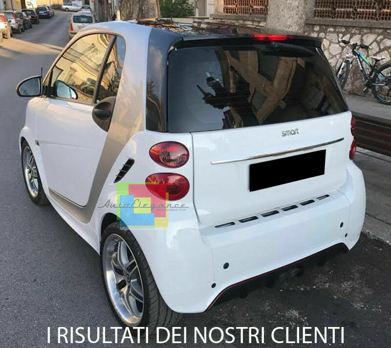 0034 DOPPIO SCARICO SPOILER DIFFUSORE POSTERIORE SMART FORTWO 451 2012-2015 ABS AUTOELEGANCERICAMBI