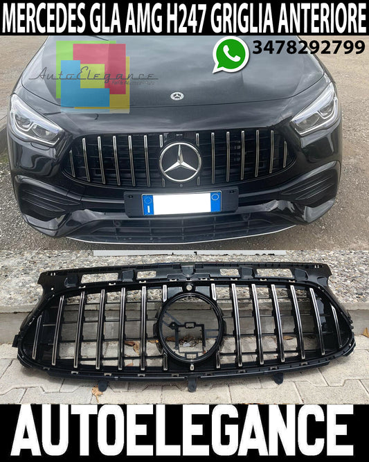 MERCEDES GLA H247 2020+ AMG GT-R LOOK FRONT GRILLE SATIN PROFILES