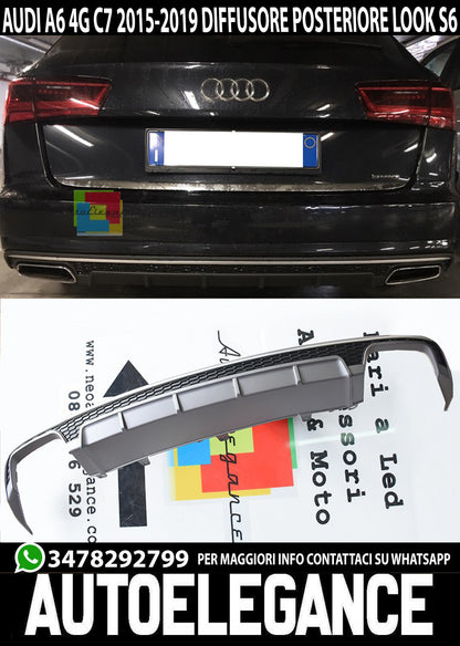 UNDER BUMPER AUDI A6 4G C7 2015-2018 AVANT + SEDAN REAR DIFFUSER S6 -