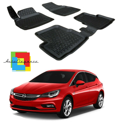 SET OF CAR INTERIOR RUBBER MATS MADE TO MEASURE OPEL ASTRA K 2016+ 0032