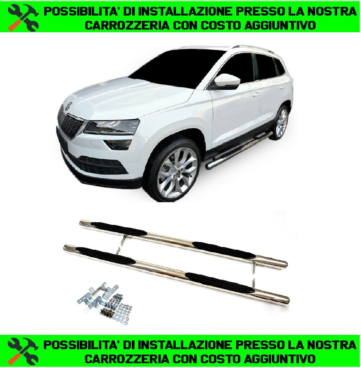 SIDE STEPS SKODA KAROQ 2017 ONWARDS UNDER DOOR TOP QUALITY TUBULAR