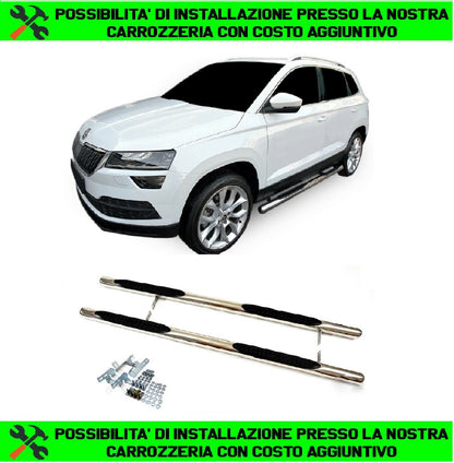 SIDE STEPS SKODA KAROQ 2017 ONWARDS UNDER DOOR TOP QUALITY TUBULAR