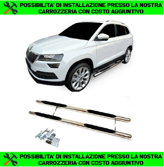SIDE STEPS SKODA KAROQ 2017 ONWARDS UNDER DOOR TOP QUALITY TUBULAR