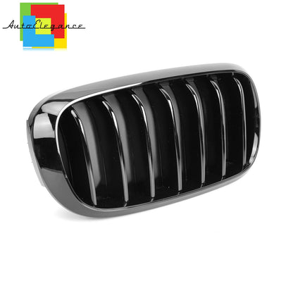 GRIGLIA BAFFI ANTERIORI X5 F15 X6 F16 LOOK NERO LUCIDO SINGOLA FASCIA NEWS